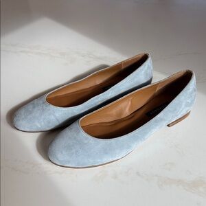 Margaux The Classic Suede Flats in light blue